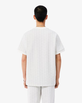 LACOSTE T-Shirt Monogram Uomo Bianca