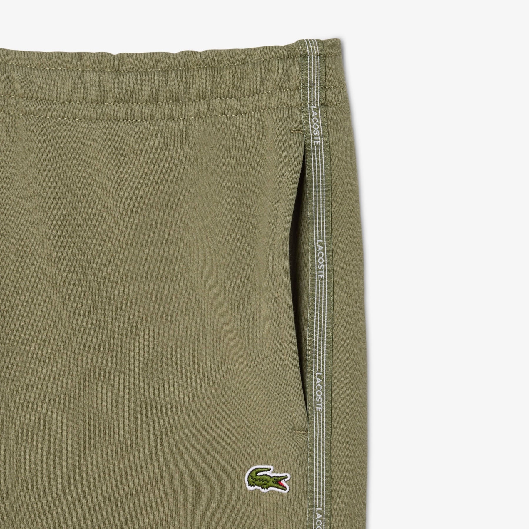 LACOSTE Completino Con Bande a Righe In Cotone Verde Cachi