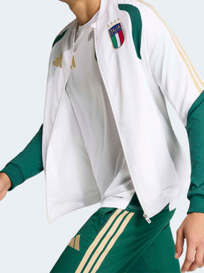 Adidas Tuta Completa Italia Uomo Verde Oro Microfibra