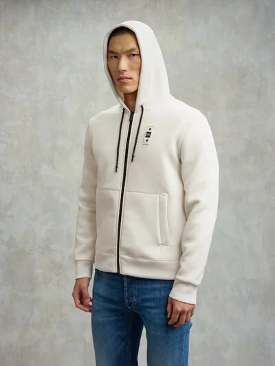 BLAUER Felpa In Neoprene Con Cappuccio Bianco