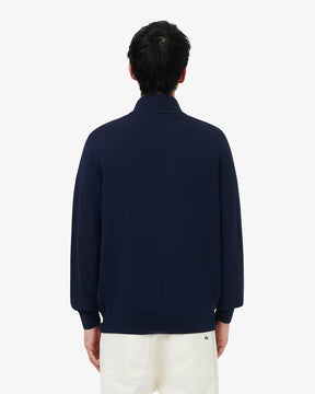 LACOSTE Pullover A Collo Alto Con Zip Mezzo Collo Blu