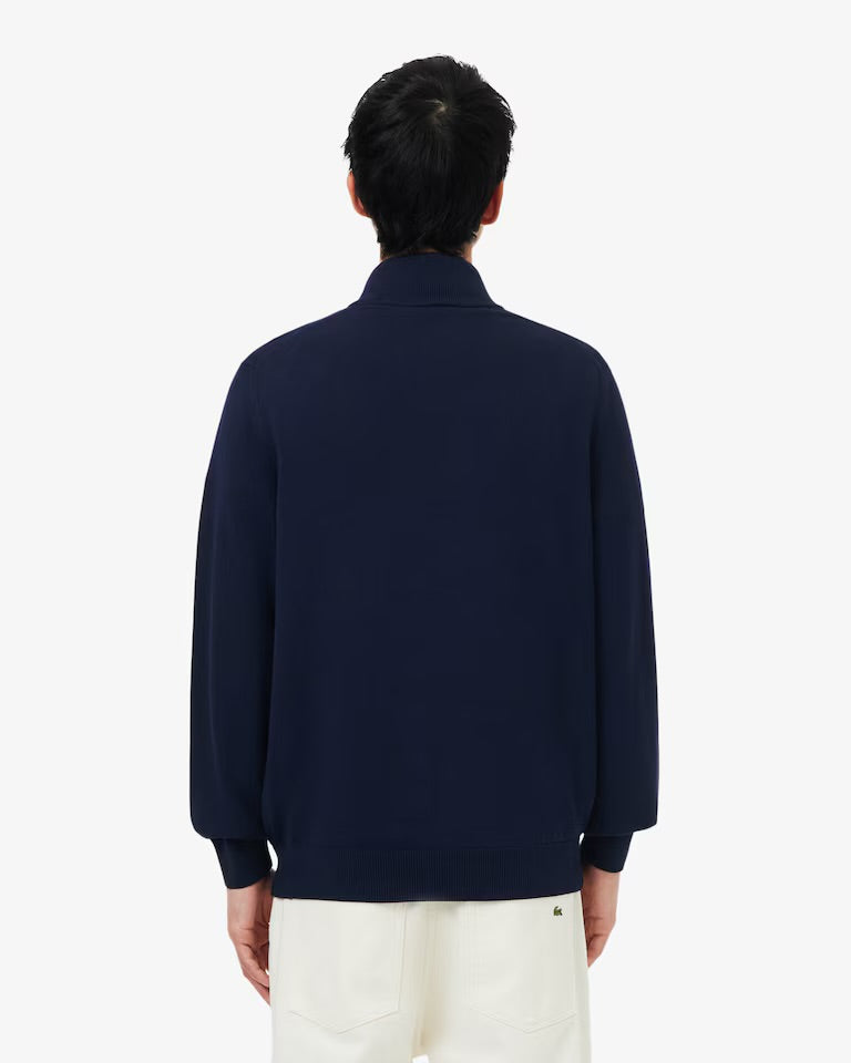 LACOSTE Pullover A Collo Alto Con Zip Mezzo Collo Blu