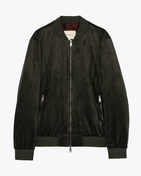 GIANNI LUPO Giacca In Ecopelle Effetto Camoscio Verde Militare 26/27