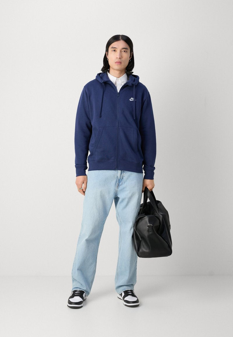 Nike Felpa Con Cappuccio M Club Hoodie Fz Bb Blu