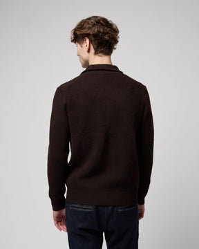 GIANNI LUPO Cardigan In Maglia Con Zip Marrone