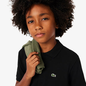 LACOSTE Polo In Cotone Piqué Bambino/Bambina Basic Nera