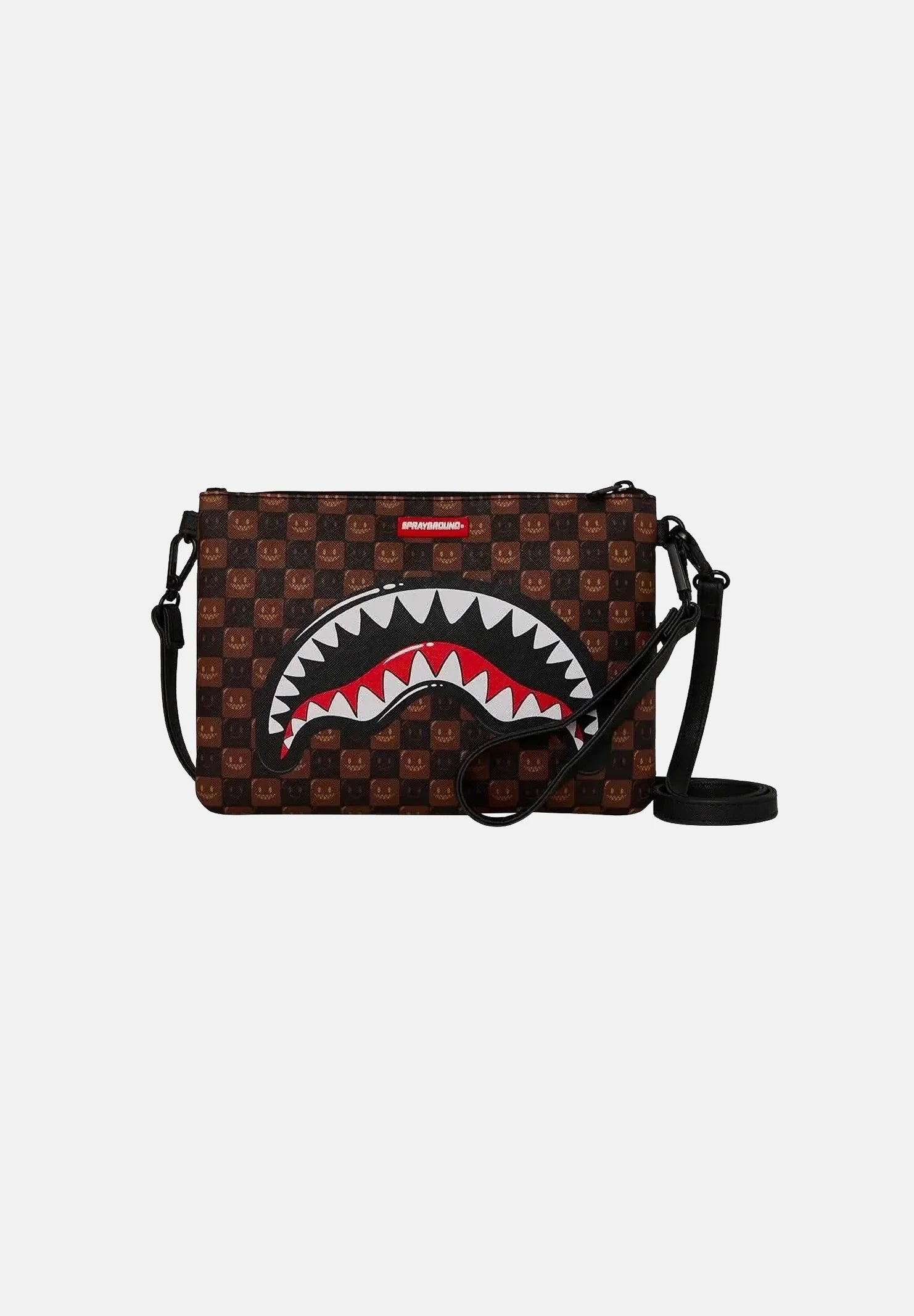 SPRAYGROUND Pochette/Tracolla SHARK MONOGRAM CROSSBODY Marrone
