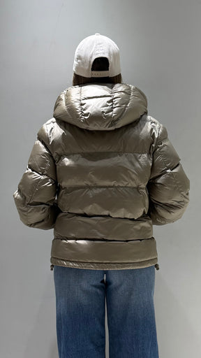 TREZ DONNA GIUBBOTTO FASCIATO CORTO TORTORA