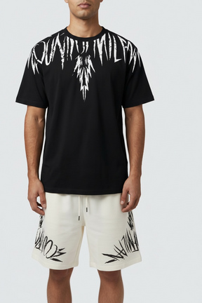 COUNTY OF MILAN Completino Marcelo BURLON T-Shirt Nera Pantaloncino Bianco