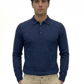 HAMAKI-HO Polo Manica Lunga In Maglia Blu