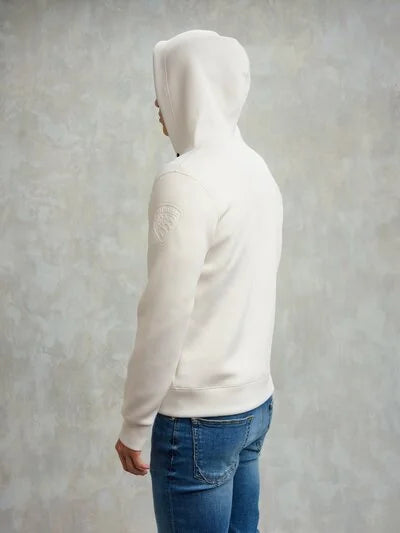 BLAUER Felpa In Neoprene Con Cappuccio Bianco