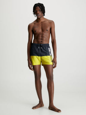 Calvin Klein Costume Da Bagno Scritta Verticale Fluo/ Nero