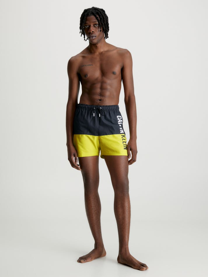 Calvin Klein Costume Da Bagno Scritta Verticale Fluo/ Nero