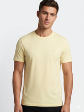 LYLE&SCOTT T-Shirt Basic Logo Tono su Tono Giallo Pastello