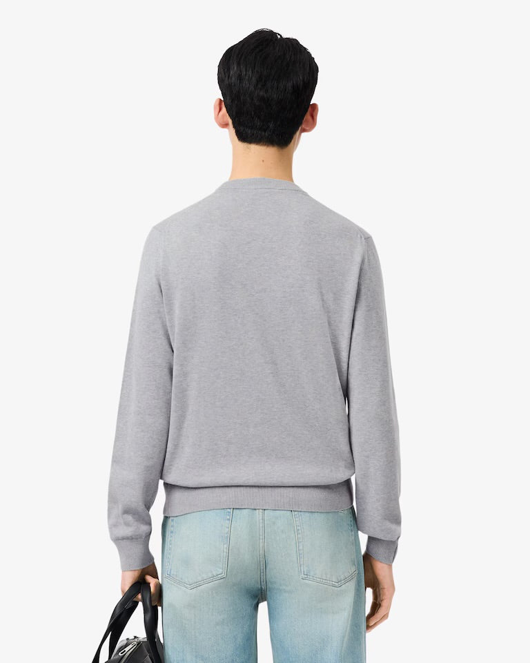 LACOSTE Maglioncino Basic In Cotone Grigio