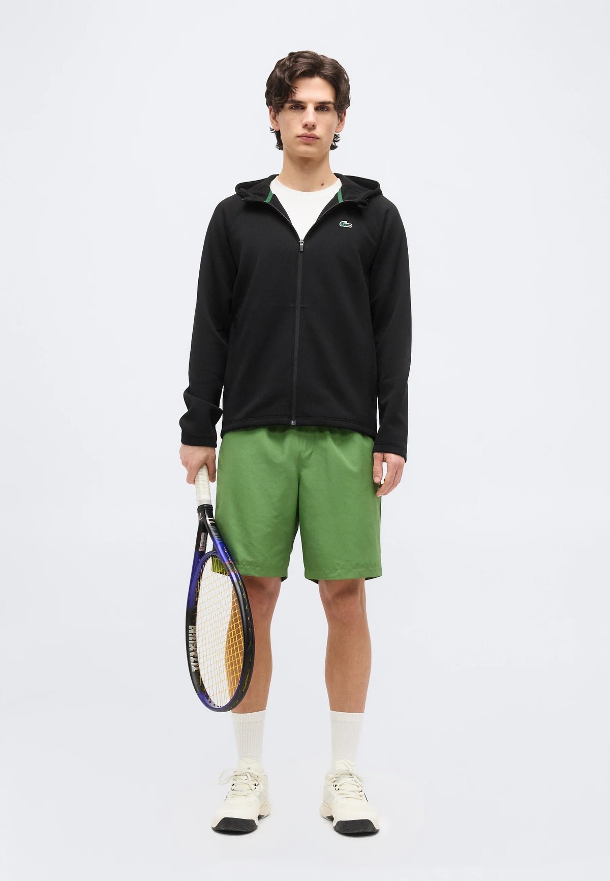 LACOSTE Felpa Con Zip E Cappuccio Nera