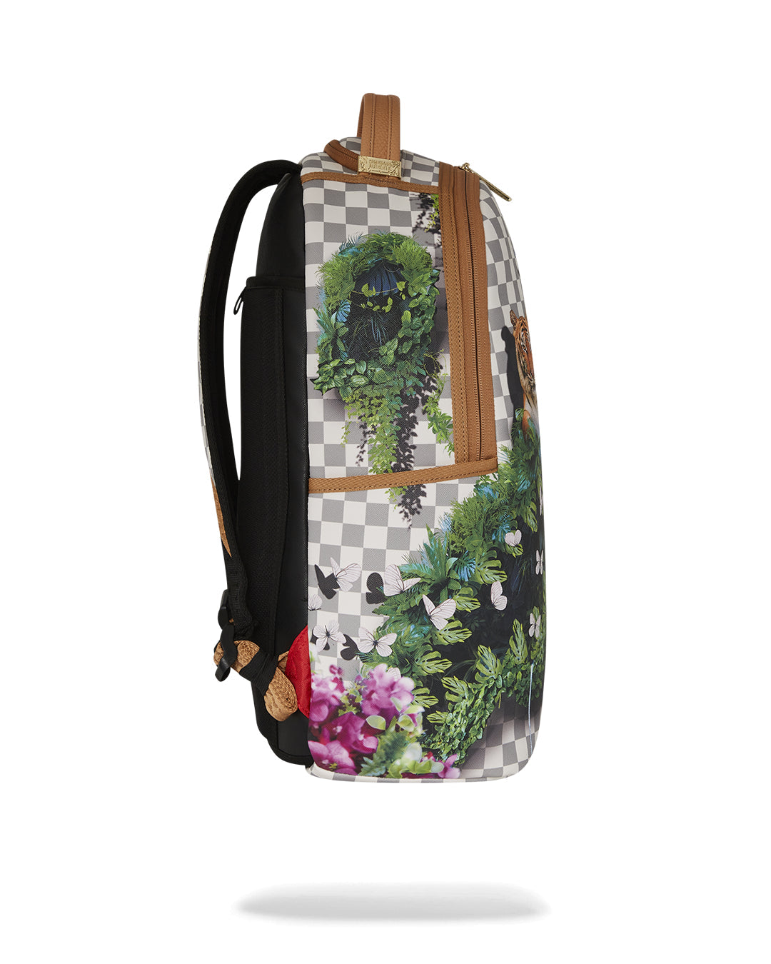 SPRAYGROUND Zaino In Pelle LIMITED EDITION Grafica Giungla Con Tigre Bianco e Grigio
