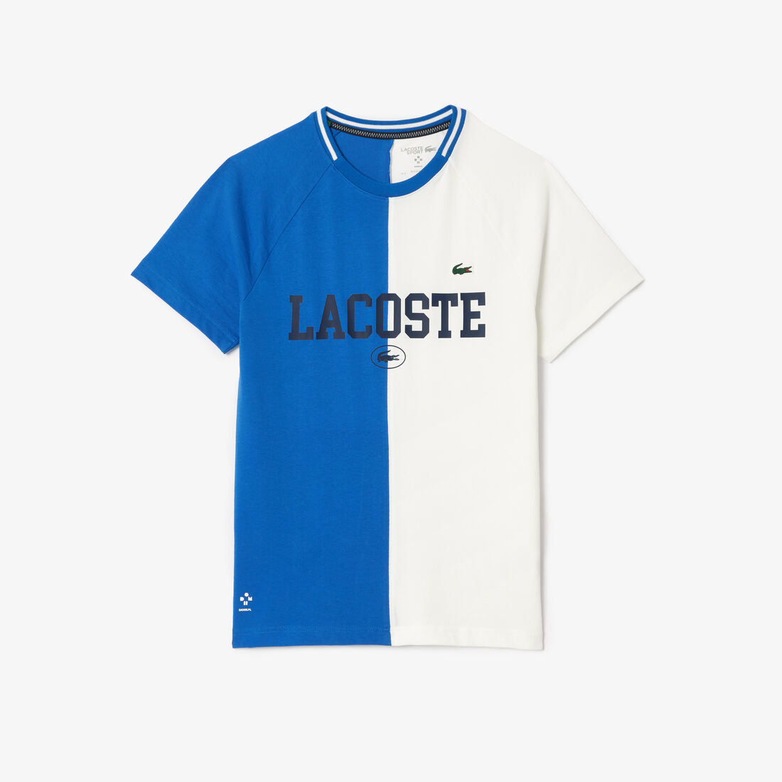 LACOSTE T-Shirt Con Stampa Blu/Bianca