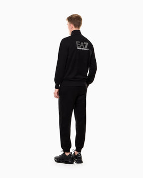EMPORIO ARMANI Tuta In Cotone Con Zip Visibility Senza cappuccio Nera