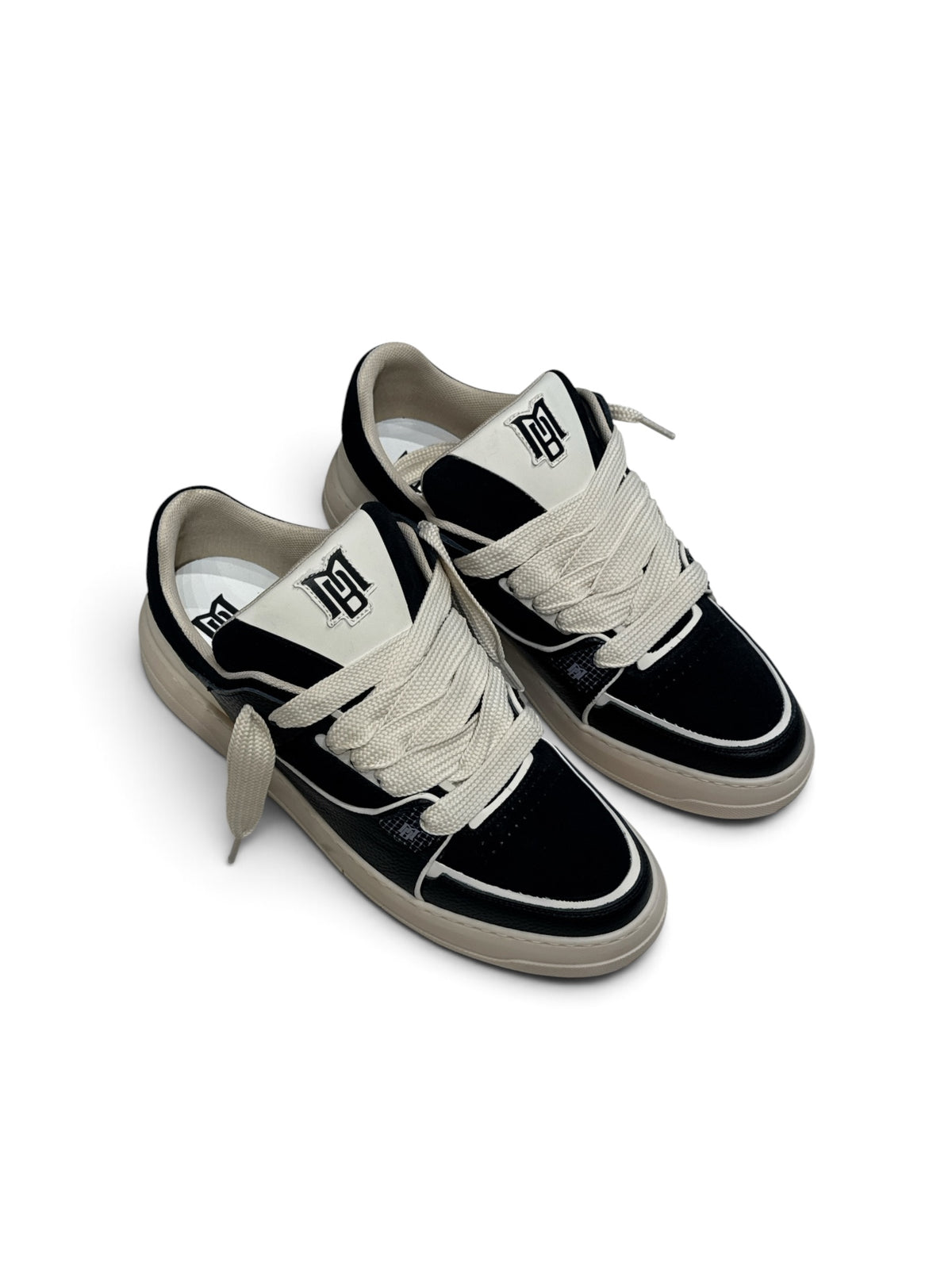 BRIAN MILLS Sneaker In Pelle E Camoscio Mod. Amiri Nera/Beige