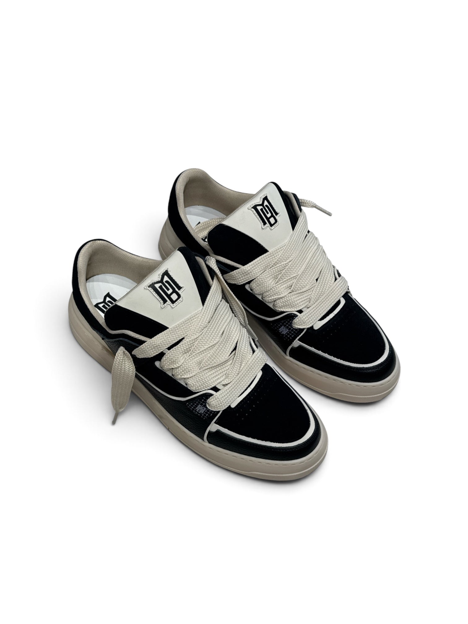 BRIAN MILLS Sneaker In Pelle E Camoscio Mod. Amiri Nera/Beige