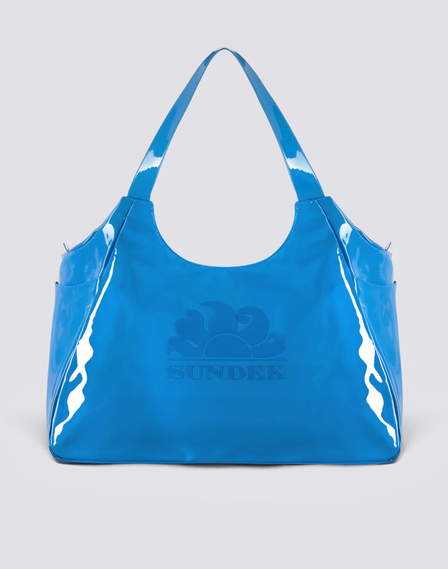 SUNDEK Chel Bag Borsa Da Mare Lucida Azzurra