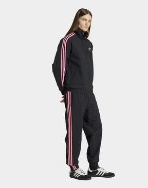 ADIDAS ORIGINALS Tuta In Microfibra Con Zip Senza Cappuccio Con Strisce Laterali Nera/Rosa Fluo 25/26