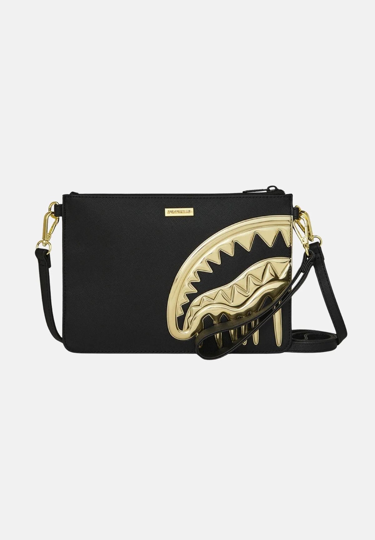 SPRAYGROUND Pochette/Tracolla In Pelle GOLD AND DANGEROUS CROSSOVER CLUTCH Nera/Oro 29/12