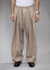 TOKYO Pantalone Baggy Con Elestico In Vita Beige