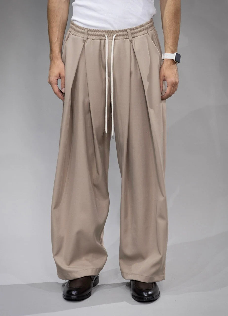 TOKYO Pantalone Baggy Con Elestico In Vita Beige