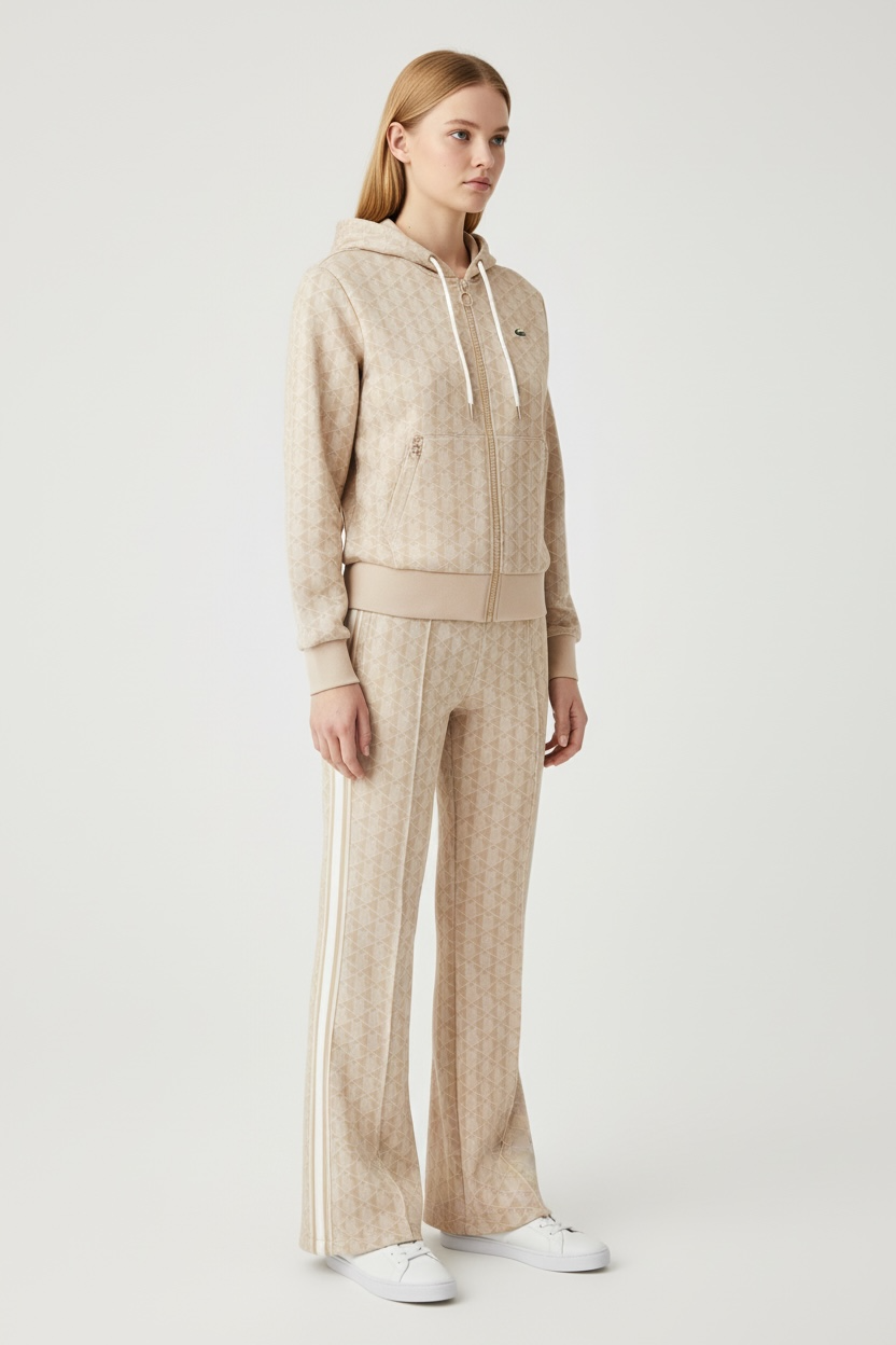 LACOSTE Tuta Monogram Donna Panna