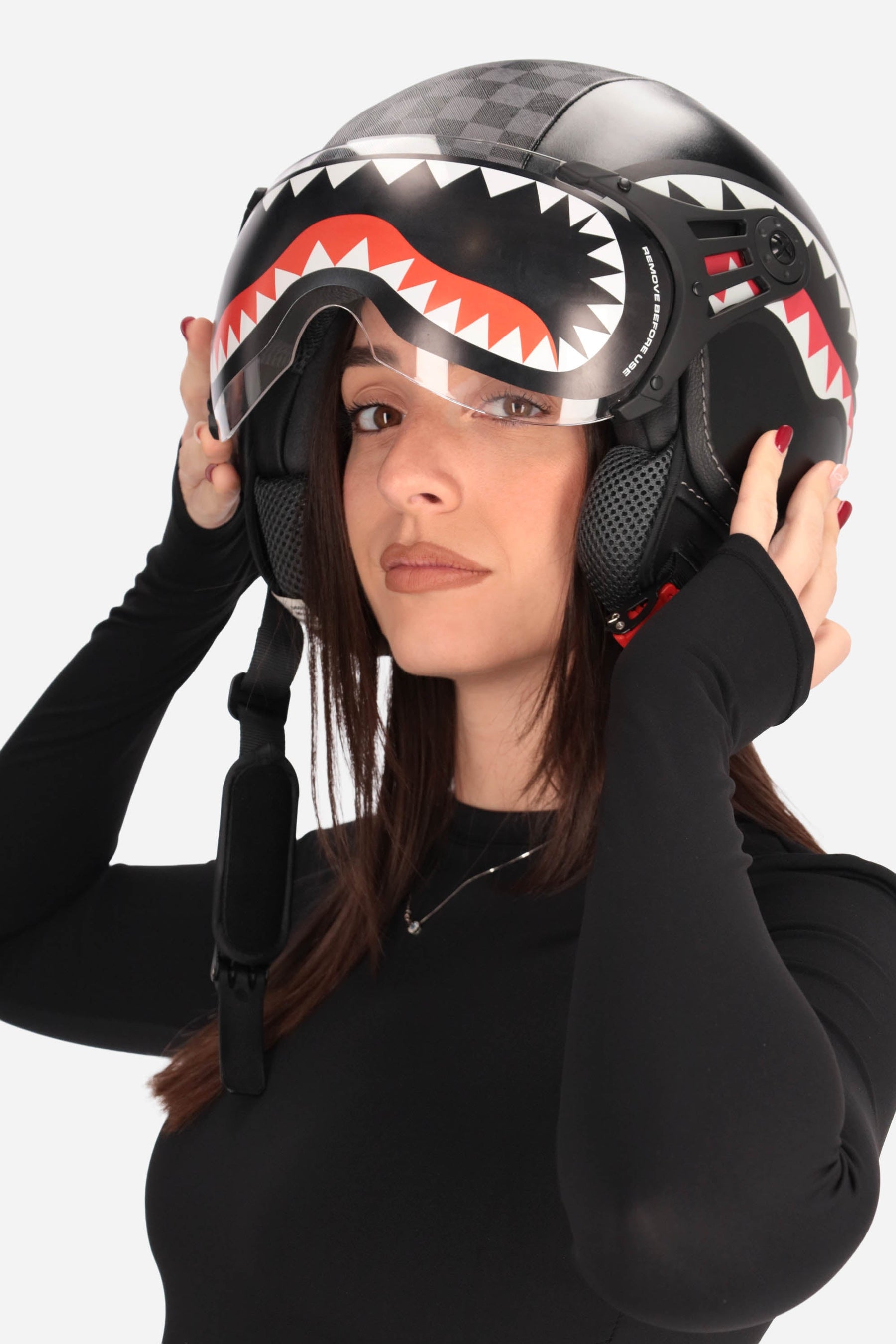 SPRAYGROUND Casco SHARKS IN PARIS HELMET Nero/Grigio