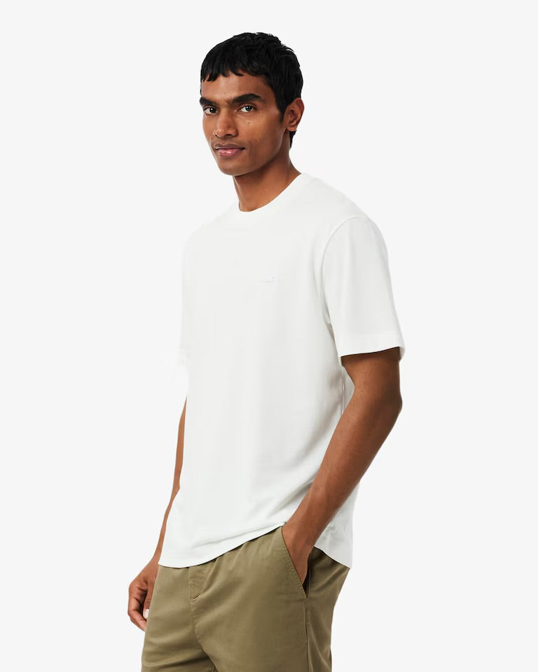 LACOSTE T-Shirt in Piquè di Cotone Pima Bianco