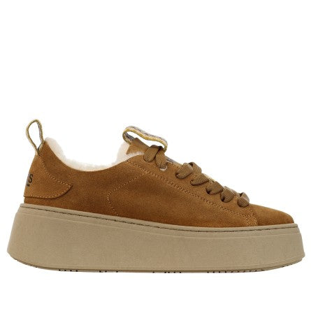 BRIAN MILLS Sneakers Con Pelliccia Interna Cammello