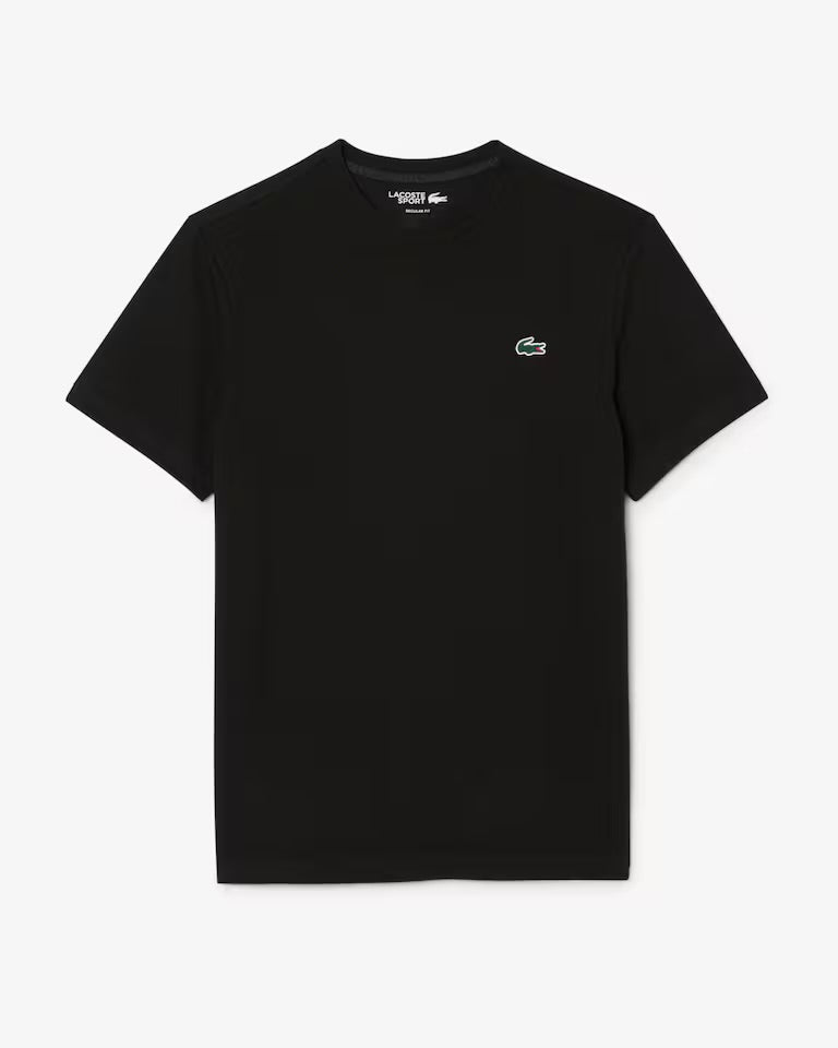 LACOSTE T-Shirt Con Stampa Coccodrillo Dietro Nera