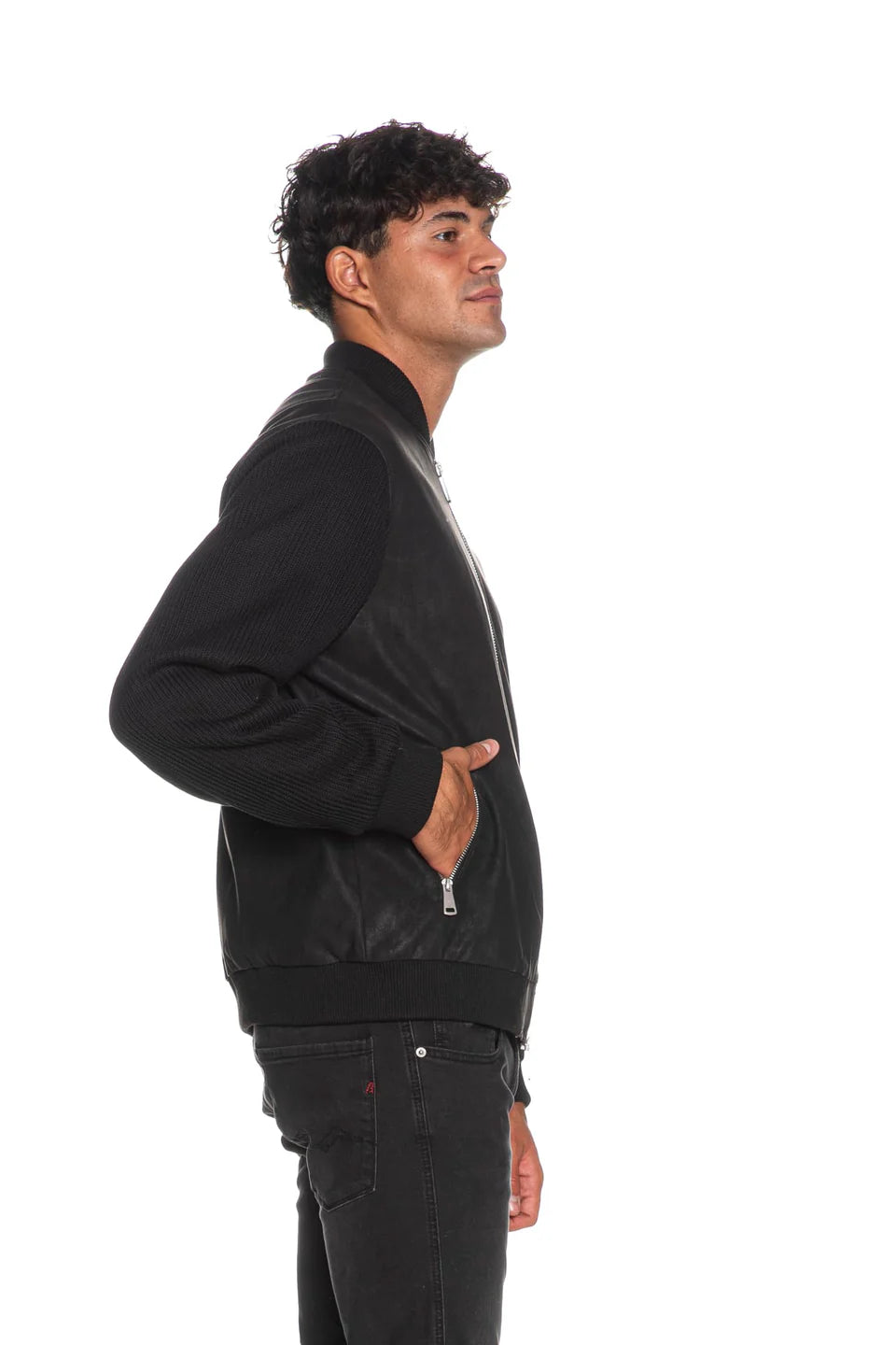 GIANNI LUPO Giacca Manica A Costine Nera