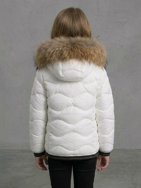 BLAUER Piumino Arion Junior Cappuccio Con Pelliccia Bambina Bianco