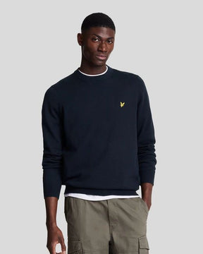 LYLE&SCOTT Maglione In Misto Lana Merino Blu Navy