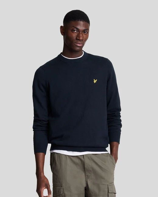 LYLE&SCOTT Maglione In Misto Lana Merino Blu Navy