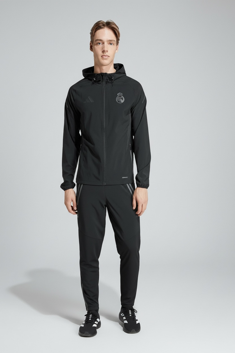 Adidas Tuta Completa Real Madrid Uomo Nera Microfibra