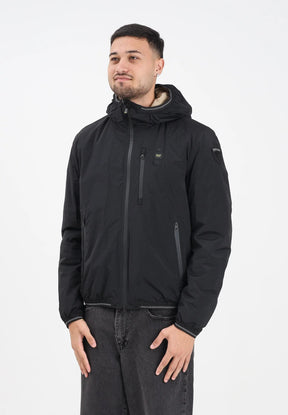 BLAUER Giubbotto Uomo Invernale Liscio Con Pelliccia Interna Nero