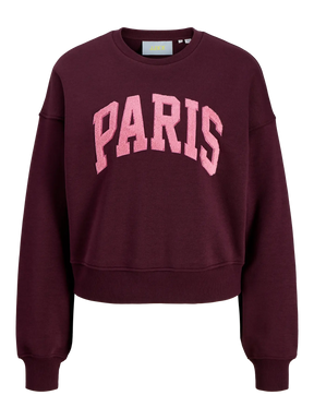 JJXX Jxtantum Terry Patch Felpa Girocollo Prugna donna AW26