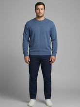 KEYJEY Maglioncino Girocollo Blu Denim