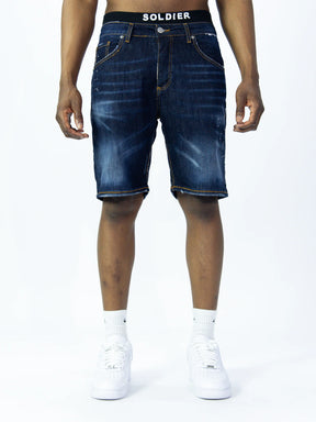 SOLDIER Bermuda Jeans  In Denim Classico Blu Scuro