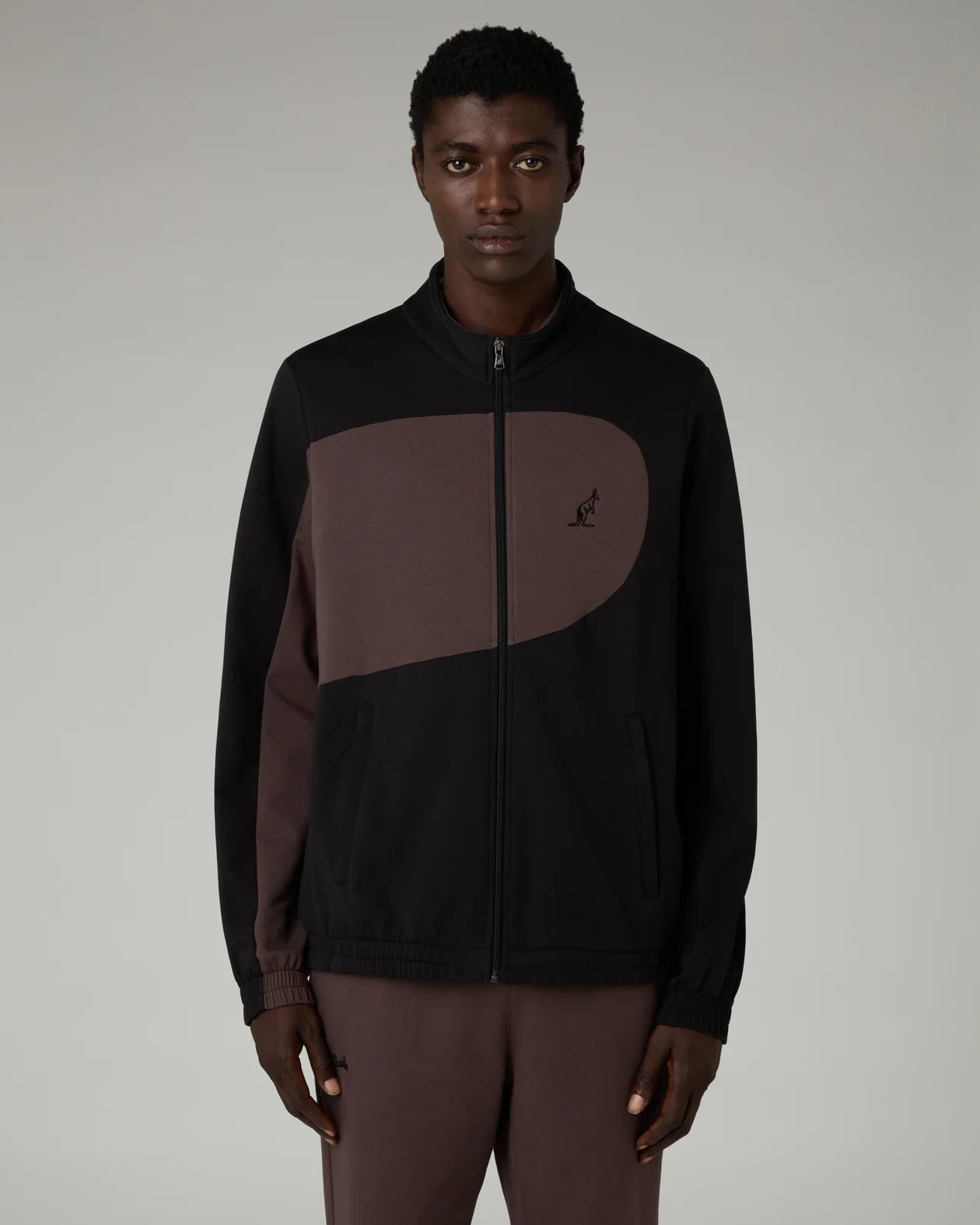 AUSTRALIAN Tuta Felpata Con Zip Dune Caffè/Nera