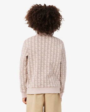 LACOSTE Felpa Monogram Con Zip Bambino Beige