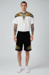 COUNTY OF MILAN Completino Marcelo Burlon T-Shirt Bianca e Pantaloncino Nero Ali Verde