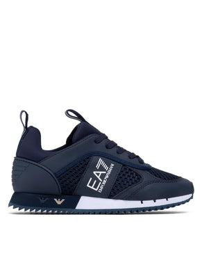 Armani Sneaker Uomo Nera Pelle e Tela Blu