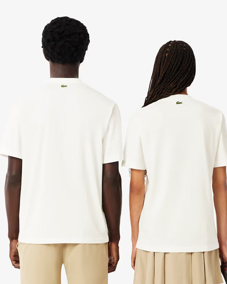 LACOSTE T-Shirt Con Stampa Lacoste Paris Bianca