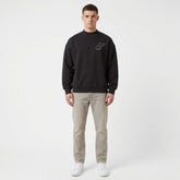 SOLDIER Felpa Girocollo Con Scritta Retro Ricamata Nero